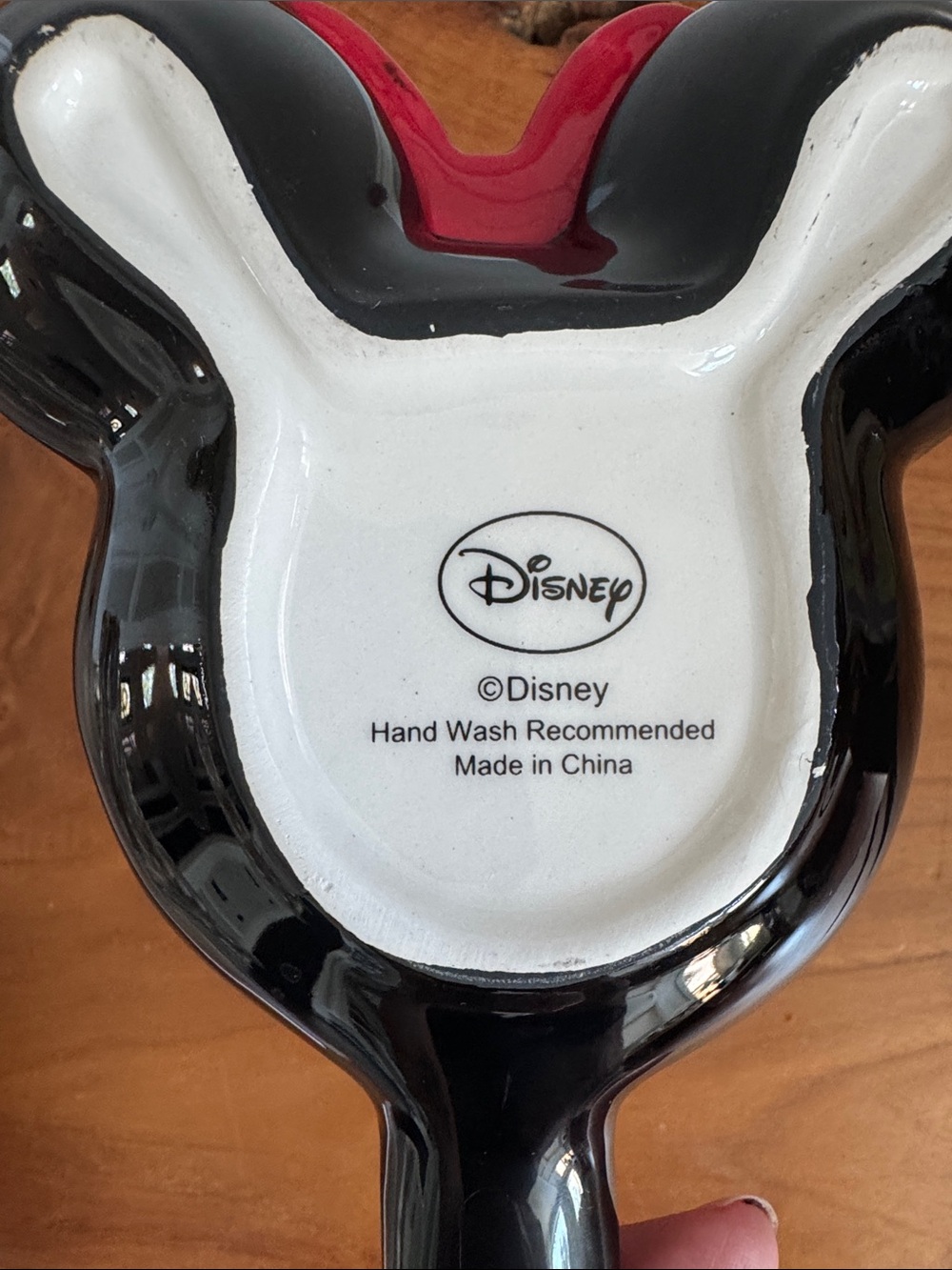 Disney Minnie Mouse Black Spoon Rest with Red Polka Dot Bow 10” long - Picture 2 of 5